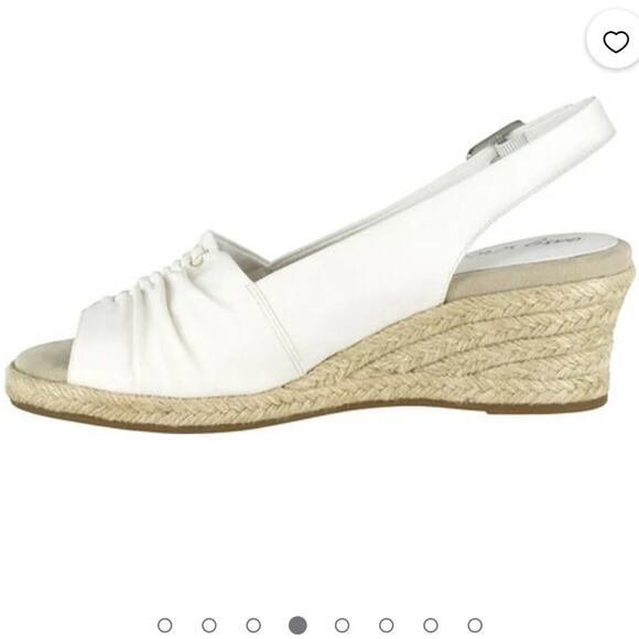 Easy Street Kindly Espadrille White Sandals Women 9.5 WW New Wedge - Picture 7 of 7